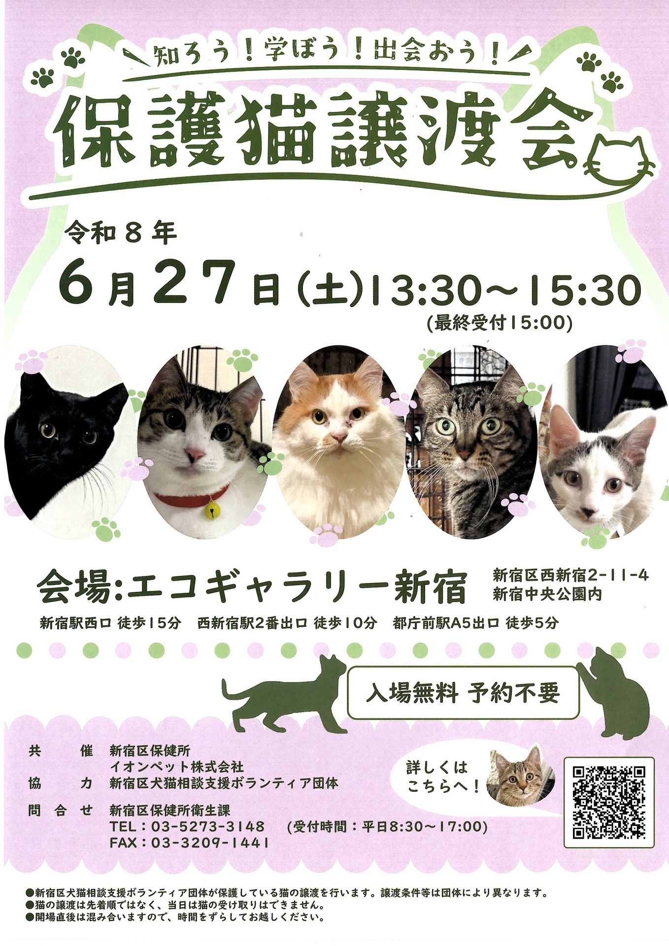 保護猫譲渡会のお知らせ（新宿区）